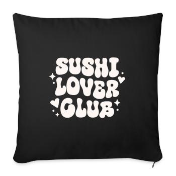 Club des amateurs de sushi - Housse de coussin décorative 45 x 45 cm - noir - Devant