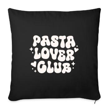 Pasta lover club - Sofa pillowcase 17,3'' x 17,3'' (45 x 45 cm) - black - Front