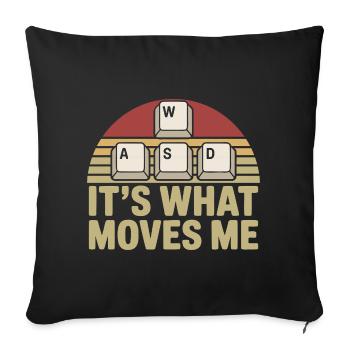 Motivation &amp; Passion – That's what moves me (Quote) - Sofa pillowcase 17,3'' x 17,3'' (45 x 45 cm) - black - Front