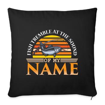 Anglers Fishermen Fishing Sport Fishermen - Sofa pillowcase 17,3'' x 17,3'' (45 x 45 cm) - black - Front