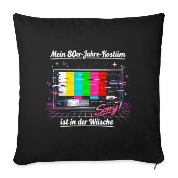 Testbild 80er Jahre Kostüm Lustig Karneval Retro - Sofakissenbezug 45 x 45 cm - Schwarz - Vorne