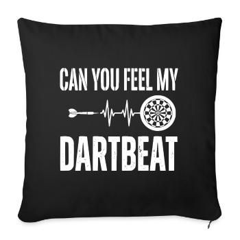 Darts "Can you fell my Dartbeat" Heartbeat Tote Bag - Sofa pillowcase 17,3'' x 17,3'' (45 x 45 cm) - black - Front