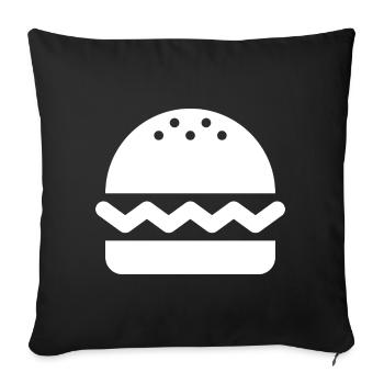 Hamburger, Burger - Sofakissenbezug 45 x 45 cm - Schwarz - Vorne