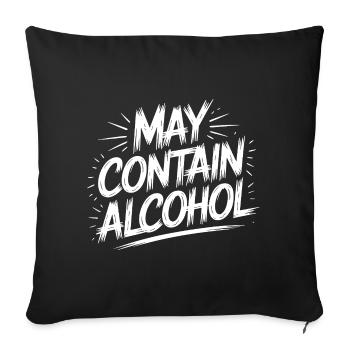 May Contain Alcohol Alkohol Mallorca Saufen JGA - Sofa pillowcase 17,3'' x 17,3'' (45 x 45 cm) - black - Front
