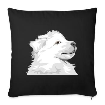 White puppy dog - Sofa pillowcase 17,3'' x 17,3'' (45 x 45 cm) - black - Front
