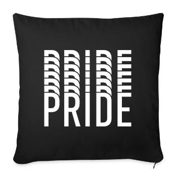 Pride-Typografie in Farbclustern - Sofakissenbezug 45 x 45 cm - Schwarz - Vorne