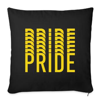 Motif de texte jaune de la fierté - Housse de coussin décorative 45 x 45 cm - noir - Devant