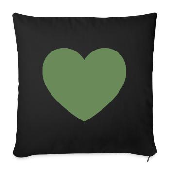 grünes Herz grün Geschenk Valentinstag - Sofakissenbezug 45 x 45 cm - Schwarz - Vorne