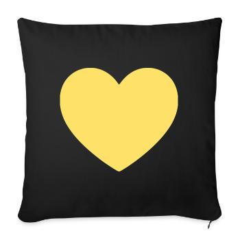 yellow heart yellow gift Valentine's Day - Sofa pillowcase 17,3'' x 17,3'' (45 x 45 cm) - black - Front