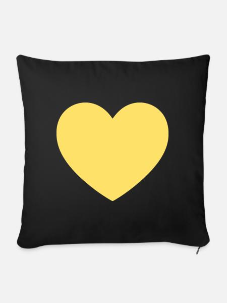 gelbes Herz gelb Geschenk Valentinstag - Sofakissenbezug 45 x 45 cm - Schwarz