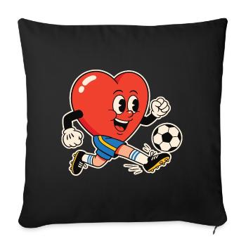 Heart Kicker Football Heart - Sofa pillowcase 17,3'' x 17,3'' (45 x 45 cm) - black - Front