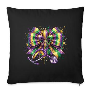 Mardi Gras Krankenschwester Doktorin Fleur De Lys - Sofakissenbezug 45 x 45 cm - Schwarz - Vorne