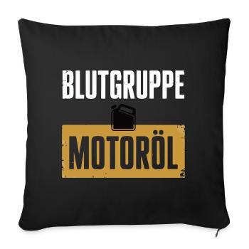 Groupe sanguin : conception du tournevis à huile moteur - Housse de coussin décorative 45 x 45 cm - noir - Devant