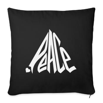 Peace Graffiti Heart Lettering - Sofa pillowcase 17,3'' x 17,3'' (45 x 45 cm) - black - Front