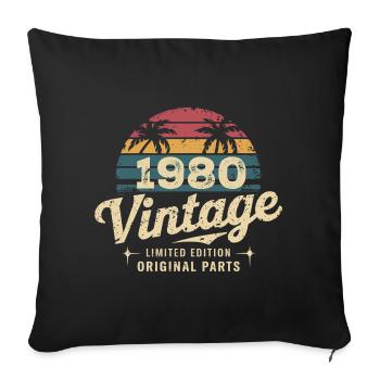 Génial depuis 1980 cadeau anniversaire 1980 - Housse de coussin décorative 45 x 45 cm - noir - Devant