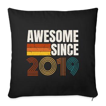 Awesome Since 2019 Retro Vintage Birthday - Sofa pillowcase 17,3'' x 17,3'' (45 x 45 cm) - black - Front