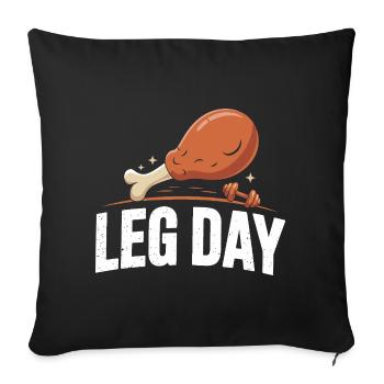 Motif d’os de poulet de la journée des cuisses - Housse de coussin décorative 45 x 45 cm - noir - Devant