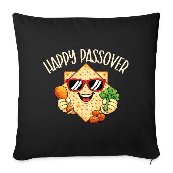 Happy Passover Jewish Holiday Pesach Celebration - Sofa pillowcase 17,3'' x 17,3'' (45 x 45 cm) - black - Front