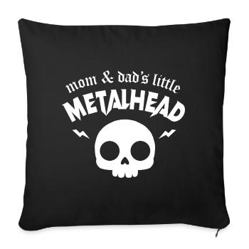 le petit metalleux de maman et papa metal musique - Housse de coussin décorative 45 x 45 cm - noir - Devant