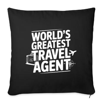 Le plus grand agent de voyages du monde - Housse de coussin décorative 45 x 45 cm - noir - Devant