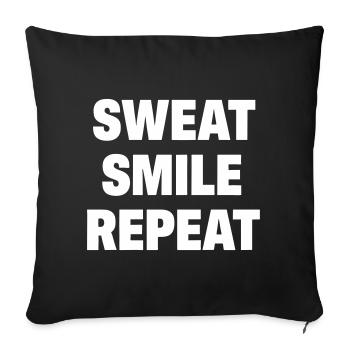 Sourire en sueur, répéter - Housse de coussin décorative 45 x 45 cm - noir - Devant