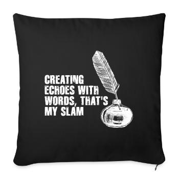 Quill Echoes Slam Poésie - Housse de coussin décorative 45 x 45 cm - noir - Devant