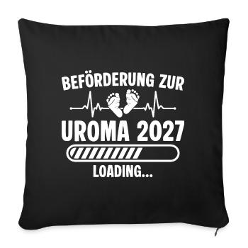 Announcing pregnancy Expectant great-grandmother 2027 - Sofa pillowcase 17,3'' x 17,3'' (45 x 45 cm) - black - Front