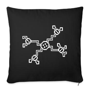 Neuron Nerve Cell Pixel 8-Bit - Sofa pillowcase 17,3'' x 17,3'' (45 x 45 cm) - black - Front