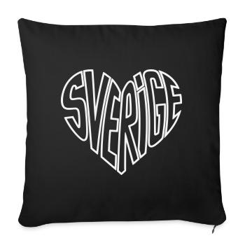 Faute de frappe de Cœur Sverige Swedish Love - Housse de coussin décorative 45 x 45 cm - noir - Devant