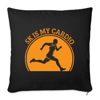 Courir un 5 km est mon cadeau de coureur cardio marathonien - Housse de coussin décorative 45 x 45 cm - noir - Devant