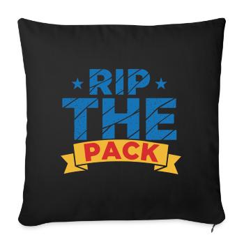 Pack d’extension de collectionneurs de cartes à collectionner Rip The Pack - Housse de coussin décorative 45 x 45 cm - noir - Devant
