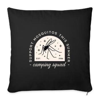 Camping moustiques drôles de camp squad citations sarcastiques - Housse de coussin décorative 45 x 45 cm - noir - Devant