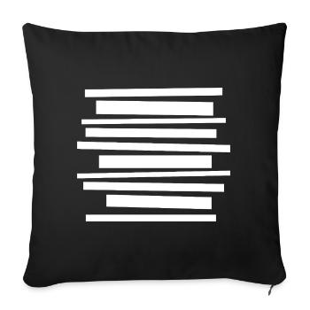 bold geometric lines pattern design - Sofa pillowcase 17,3'' x 17,3'' (45 x 45 cm) - black - Front