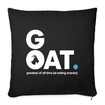 GOAT Snack Saying - Sofa pillowcase 17,3'' x 17,3'' (45 x 45 cm) - black - Front