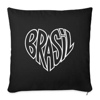 Cœur de graffiti brésilien - Housse de coussin décorative 45 x 45 cm - noir - Devant