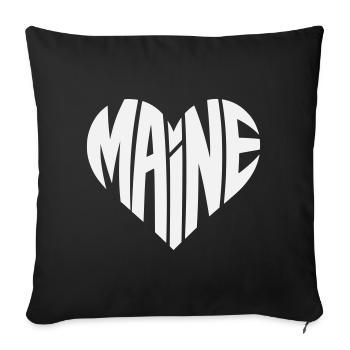 Maine Heart Typo Design - Sofa pillowcase 17,3'' x 17,3'' (45 x 45 cm) - black - Front