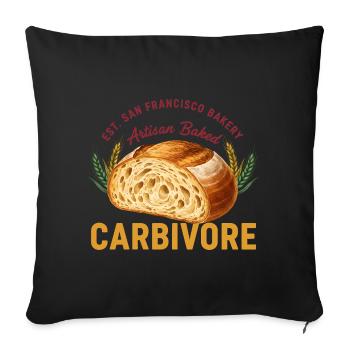 sourdough Bread Baking Carbivore San Francisco - Sofa pillowcase 17,3'' x 17,3'' (45 x 45 cm) - black - Front