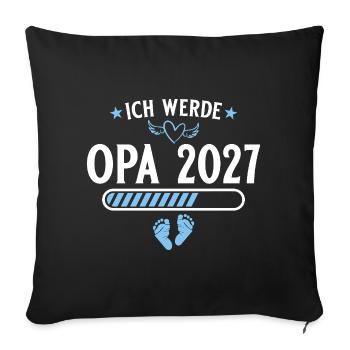 Ich werde Opa 2027 – Schwangerschaft Verkündung - Sofakissenbezug 45 x 45 cm - Schwarz - Vorne