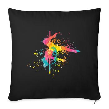 Pole Dance Bar Fitness Women Pole Dance - Sofa pillowcase 17,3'' x 17,3'' (45 x 45 cm) - black - Front