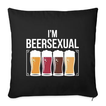 I'm Beersexual Funny Beer Drinking Humor Quote - Sofa pillowcase 17,3'' x 17,3'' (45 x 45 cm) - black - Front