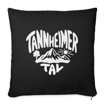 Tannheimer Tal Berglandschaft - Sofakissenbezug 45 x 45 cm - Schwarz - Vorne