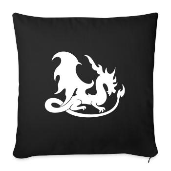 Silhouette de dragon, motifs fantastiques - Housse de coussin décorative 45 x 45 cm - noir - Devant