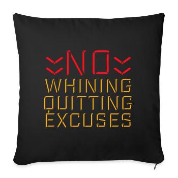 Pas de plaintes, pas d’abandon, pas d’excuses, motivation pour la salle de sport - Housse de coussin décorative 45 x 45 cm - noir - Devant
