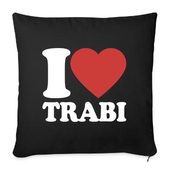 J’adore le design rétro de Trabi Heart - Housse de coussin décorative 45 x 45 cm - noir - Devant