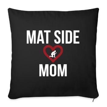 Mat Side Mom Heart Design - Sofa pillowcase 17,3'' x 17,3'' (45 x 45 cm) - black - Front