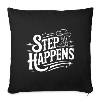 Step Happens Western Line Dance - Sofakissenbezug 45 x 45 cm - Schwarz - Vorne