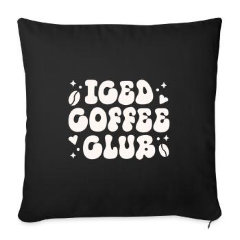 Latte cold brew club de café glacé - Housse de coussin décorative 45 x 45 cm - noir - Devant