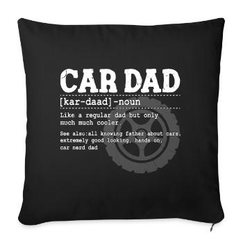 Fan de voitures Motif de roue de pneu Père Fête des Pères Papa - Housse de coussin décorative 45 x 45 cm - noir - Devant