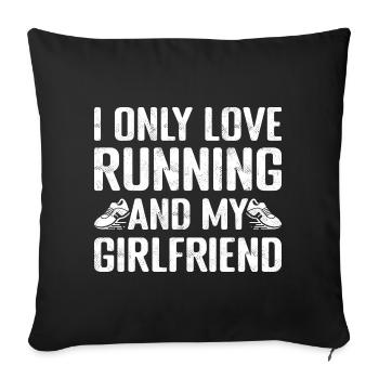 Marathon Runner I Only Love Running - Sofa pillowcase 17,3'' x 17,3'' (45 x 45 cm) - black - Front