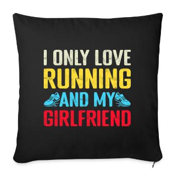Running I Only Love Marathon Runner - Sofa pillowcase 17,3'' x 17,3'' (45 x 45 cm) - black - Front